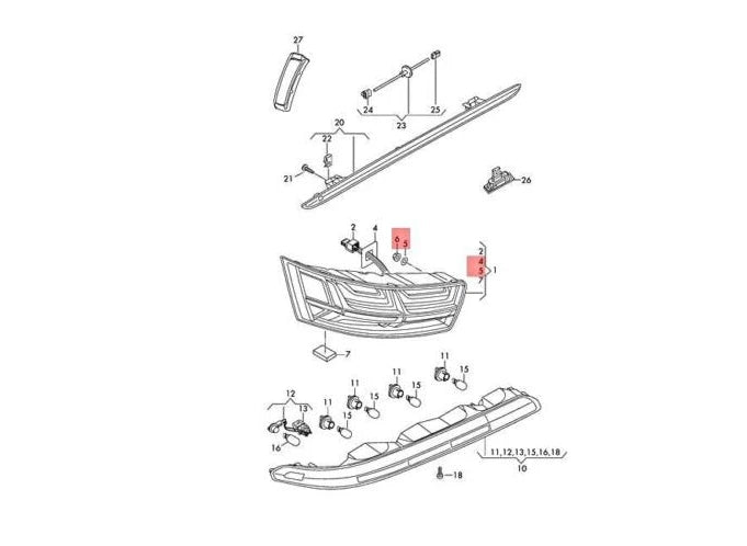 NEW AUDI Q7 4M FRONT HEADLIGHT SEAL 4M0945191A GENINE