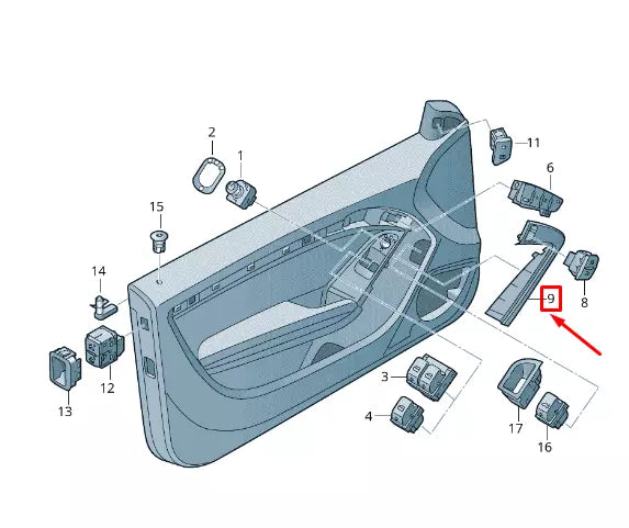 NEW AUDI A5 8T FRONT LEFT DOOR PULL TRIM LHD 8T19595277PE ORIGINAL
