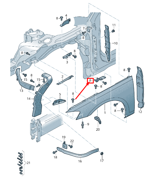 NEW AUDI A8 4N FRONT RIGHT FENDER BRACKET 4N0821150A ORIGINAL