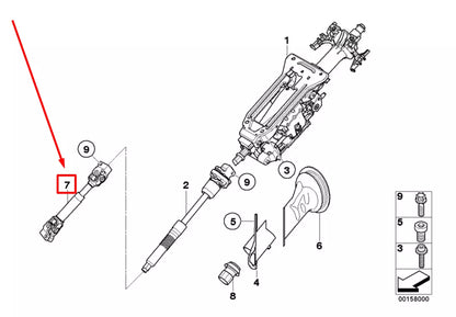 NEW BMW X5 E70 LOWER STEERING SHAFT JOINT 6774110 32306774110 ORIGINAL