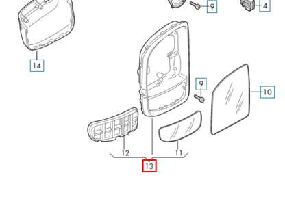 NEW VOLKSWAGEN CRAFTER SZ FRONT LEFT DOOR MIRROR FRAME 7C08985539B9 ORIGINAL