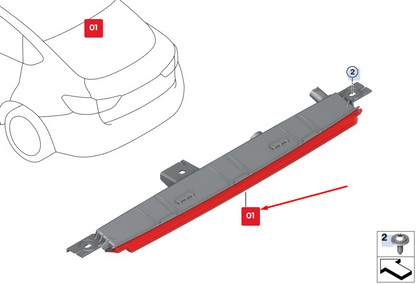 new bmw x2 f39 rear third brake centre stop light 63257487689 7487689 original