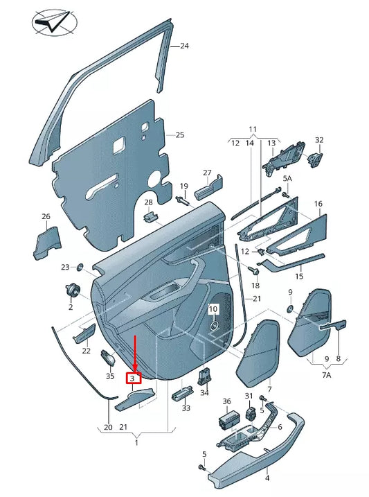 NEW AUDI Q7 4M REAR LEFT DOOR PANEL UNDERLAY TRIM 4M0868145LZ2