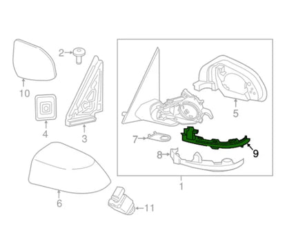 NEW BMW X3 G01 FRONT LEFT DOOR MIRROR TURN INDICATOR 63137441439