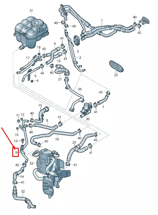 NEW AUDI Q7 4M ENGINE COOLANT PIPE 4M0265391B