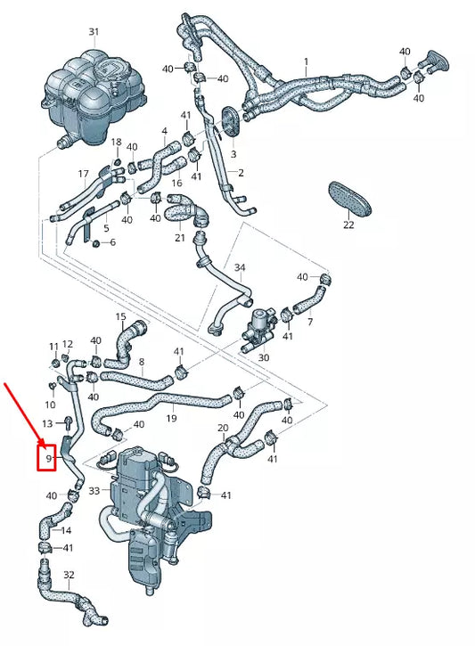 NEW AUDI Q7 4M ENGINE COOLANT PIPE 4M0265391B