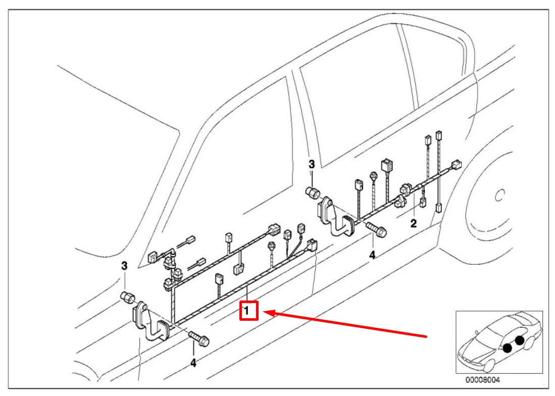 NEW BMW 5 E60 FRONT LEFT DOOR CABLES 61129175874 9175874 ORIGINAL
