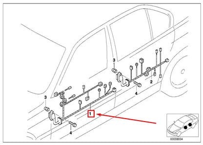 NEW BMW 5 E60 FRONT LEFT DOOR CABLES 61129175874 9175874 ORIGINAL