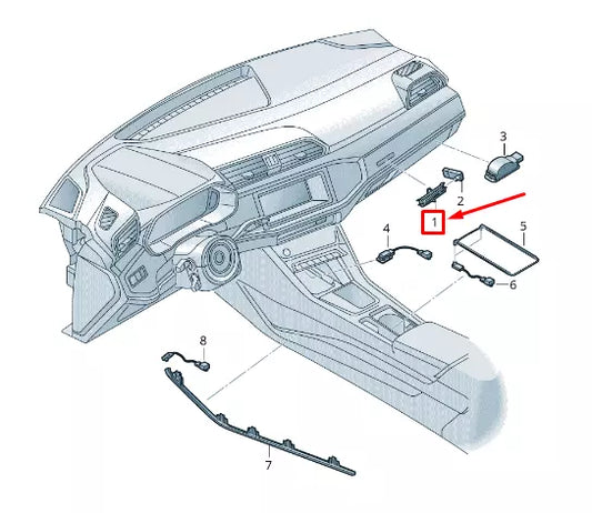 NEW AUDI Q3 F3 DASHBOARD 'AUDI RINGS' EMBLEM LHD 83B947190