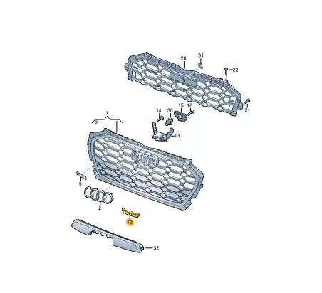 NEW AUDI Q5 FY SPORTBACK FRONT RADIATOR GRILLE COVER CAP 80A853140D9B9 ORIGINAL