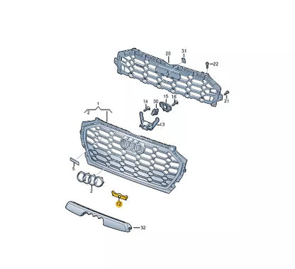 NEW AUDI Q5 FY SPORTBACK FRONT RADIATOR GRILLE COVER CAP 80A853140D9B9 ORIGINAL