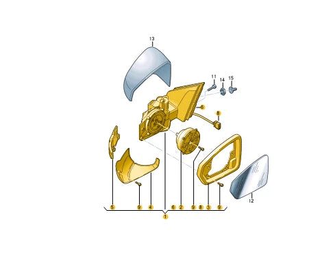 NEW VW POLO AW RIGHT WING MIRROR EXTERIOR HOUSING RHD 2G2857508S9B9 ORIGINAL