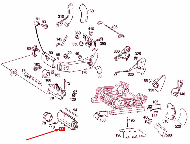 NEW MB E W211 FRONT LEFT SEAT STORAGE SHELL LHD A21191900739051 ORIGINAL