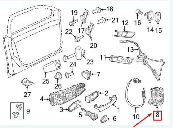 NEW VW JETTA A6 FRONT LEFT DOOR LOCK LHD 5K1837015J ORIGINAL