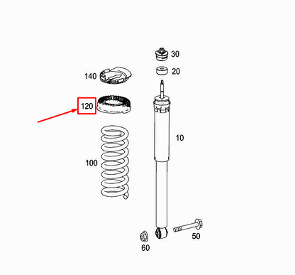 new mercedes-benz slk r172 rear coil spring shim a2043241484 original