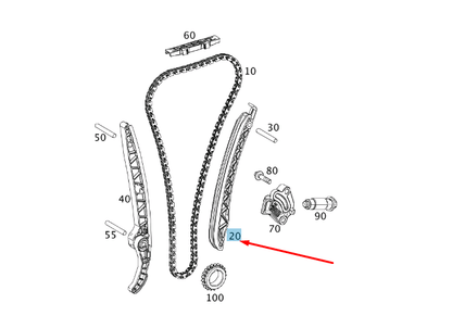 NEW MERCEDES-BENZ C W204 CHAIN TENSIONING RAIL A2700520900 ORIGINAL