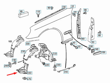 NEW MERCEDES-BENZ CLK C209 FRONT LEFT INNER FENDER FRONT PART A2098840322