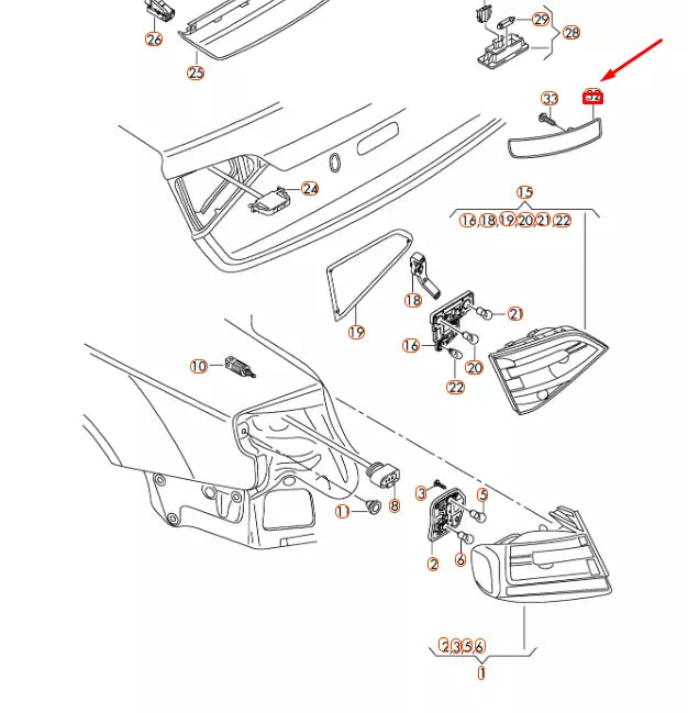 NEW AUDI A4 ALLROAD QUATTRO B8 REAR LEFT BUMPER REFLECTOR 8K9945105 ORIGINAL