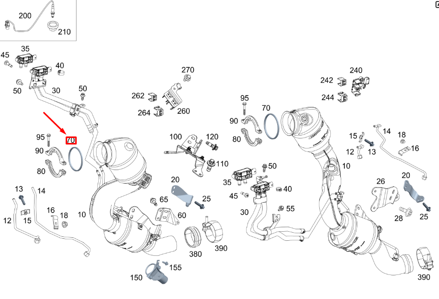 new mb gle w167 exhaust metal soft material seal a1771422000 original