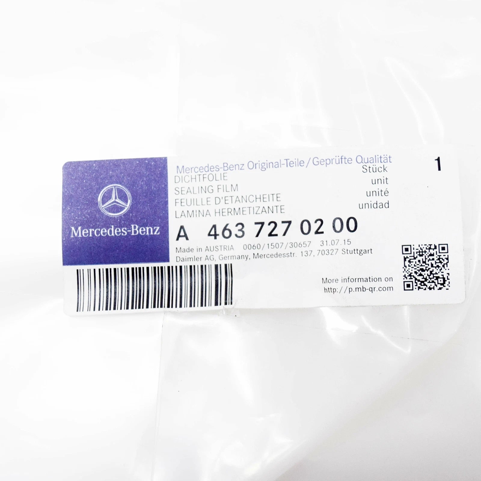 NEW MERCEDES-BENZ G W463 FRONT DOOR SEALING FILM A4637270200 ORIGINAL