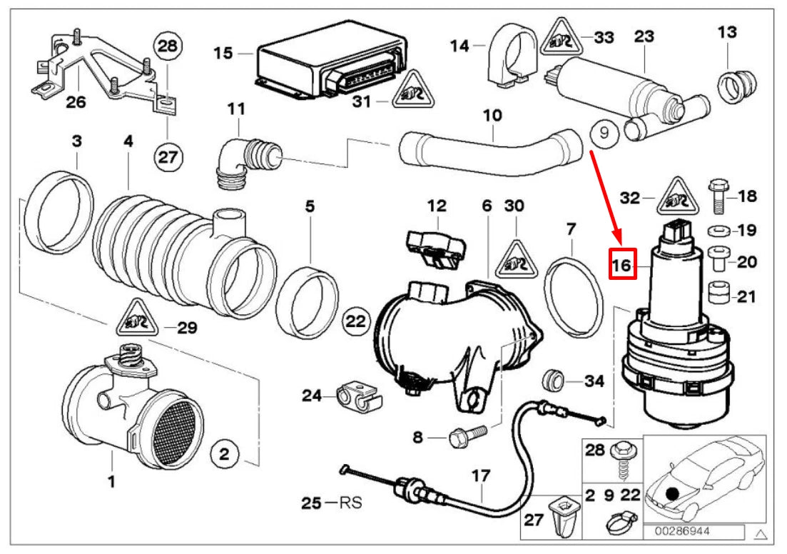 NEW BMW 7 E38 THROTTLE ACTUATOR 35411162548 1162548 ORIGINAL