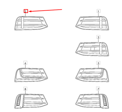 NEW AUDI A3 8V FRONT BUMPER RIGHT AIR GUIDE GRILLE 8V5807682M9B9 ORIGINAL