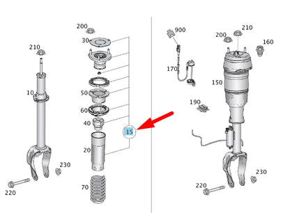 NEW MERCEDES-BENZ ML W166 GLE FRONT STRUT RETAINER MOUNT KIT A1663200326