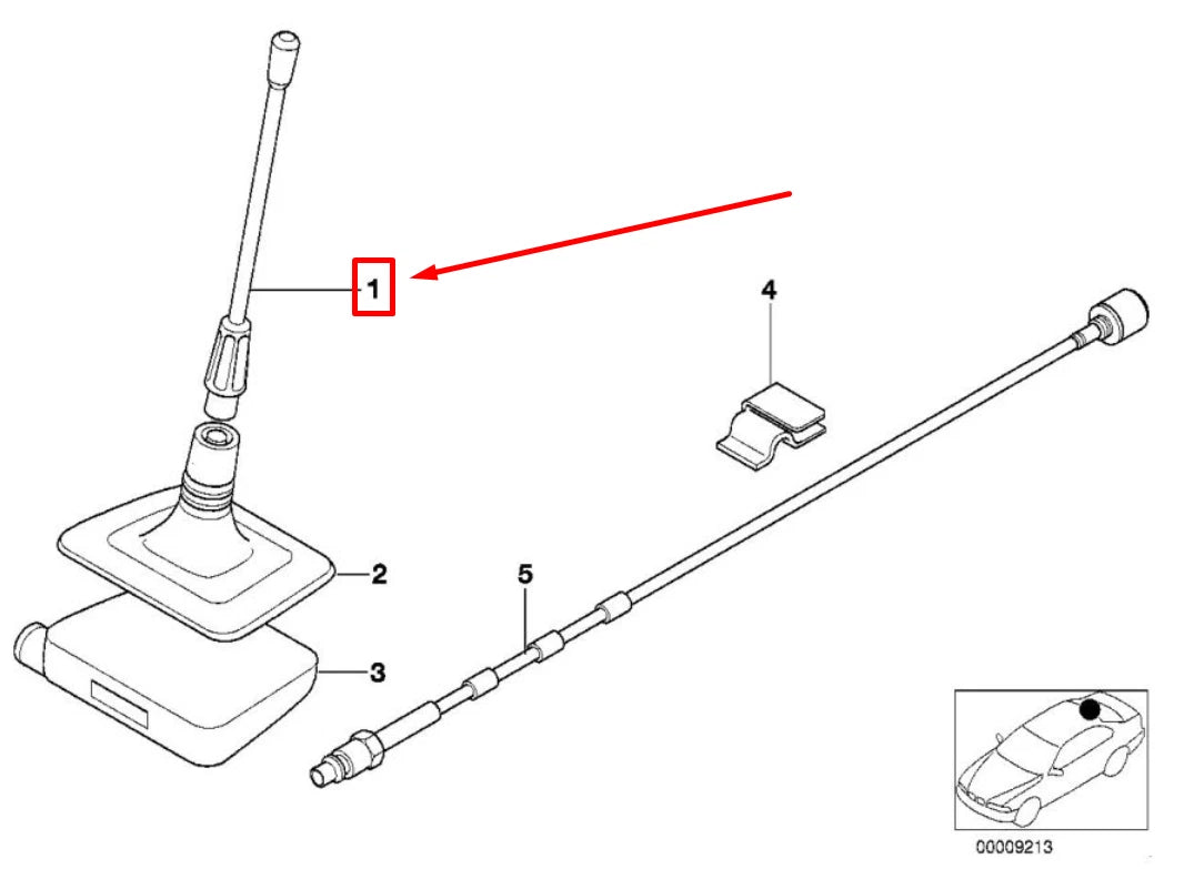 NEW BMW 5 E39 ANTENNA RADIATOR 84508369460 8369460 ORIGINAL