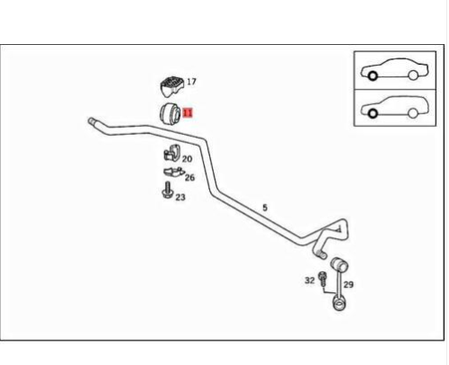 NEW MERCEDES-BENZ E W210 FRONT SWAY BAR BUSHING A2103231485 ORIGINAL