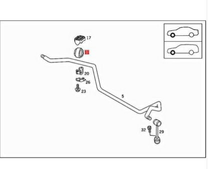 NEW MERCEDES-BENZ E W210 FRONT SWAY BAR BUSHING A2103231485 ORIGINAL