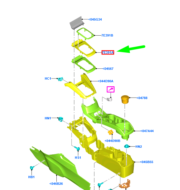 new ford ecosport mk2 floor console cover bezel rhd 1824486 original