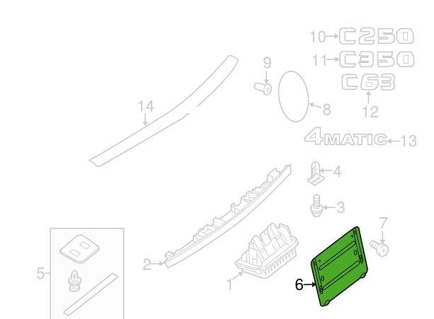NEW MERCEDES BENZ C W204 FRONT BUMPER LICENSE PLATE BRACKET A2048173378 ORIGINAL
