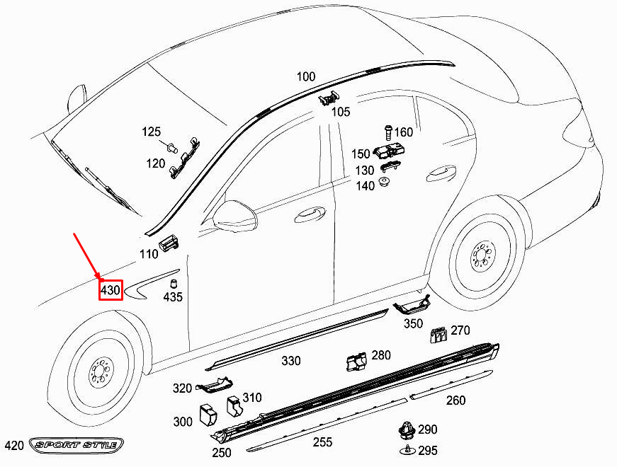 new mercedes-benz e w213 front right fender trim strip a2138804801 original