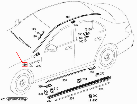 new mercedes-benz e w213 front right fender trim strip a2138804801 original