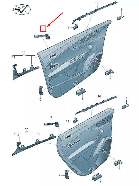 NEW AUDI E-TRON GEN RH DOOR EXTERIOR HANDLE PERIPHERAL LIGHT 4M8947134