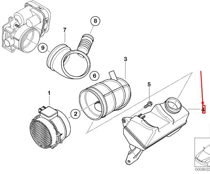 NEW BMW 5 E39 HOT-FILM AIR MASS METER RESONATOR 13541438794 ORIGINAL
