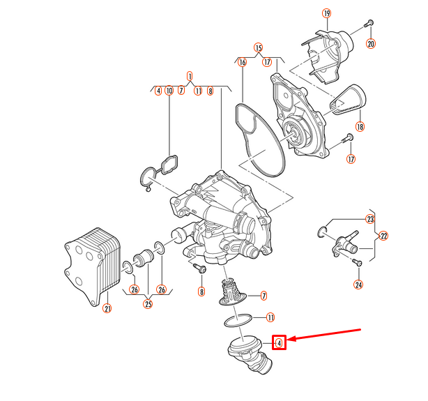 NEW VOLKSWAGEN BEETLE A5 THERMOSTAT HOUSING COVER 06K121121E ORIGINAL