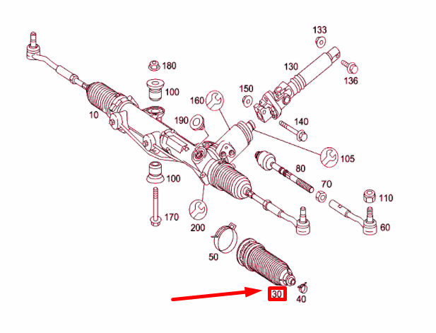 NEW MERCEDES-BENZ SLK R171 STEERING RACK BOOT A1714630096 ORIGINAL