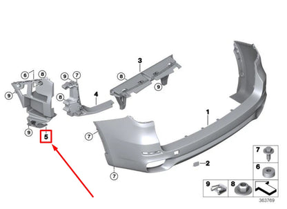 NEW BMW X5 F15, F85 REAR LEFT BUMPER MOUNT 7294721 51127294721 ORIGINAL