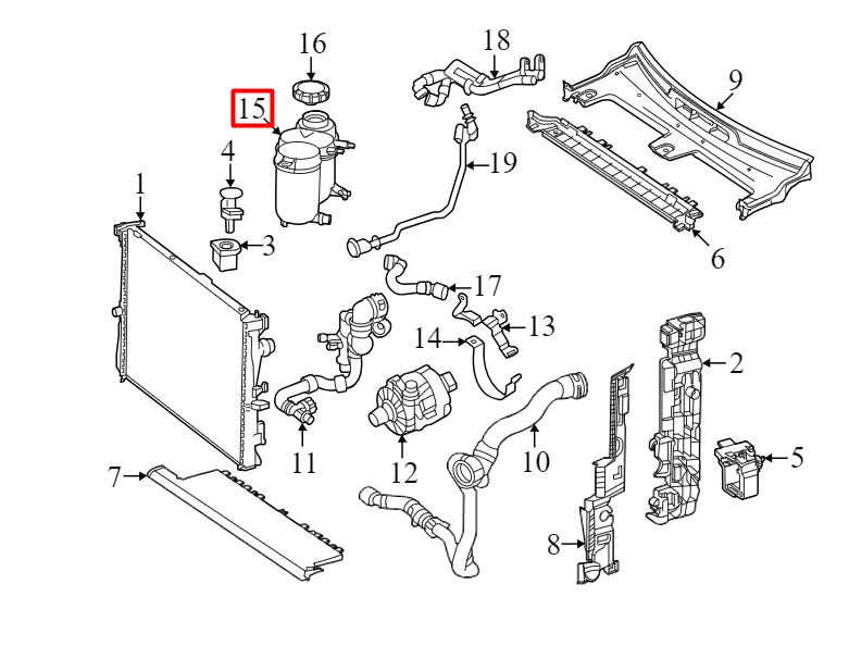 NEW MERCEDES-BENZ C W206 EXPANSION COOLING TANK A2065003400 ORIGINAL