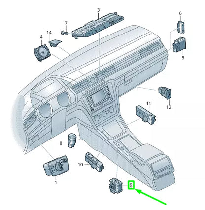 NEW VOLKSWAGEN ARTEON 3H7 HANDBRAKE BUTTON 3G8927225WZU
