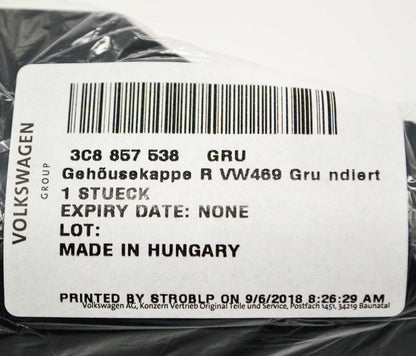 NEW VW CC FRONT RIGHT DOOR MIRROR COVER CAP 3C8857538GRU ORIGINAL