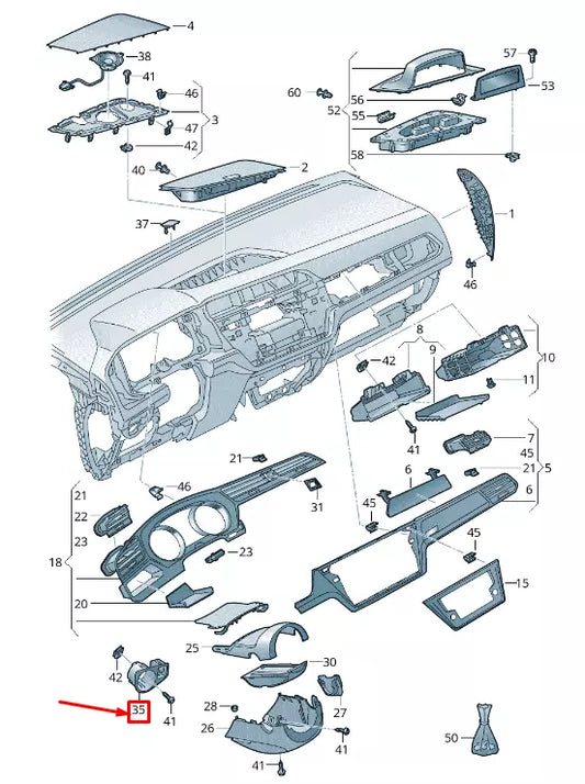 NEW VW TOURAN 5T COMBI SWITCH RETAINING FRAME LHD 5TB858341A1QB