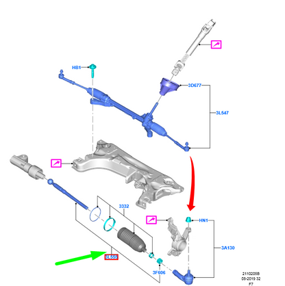 new ford puma mk2 steering gear tie rod repair kit 2480644 original