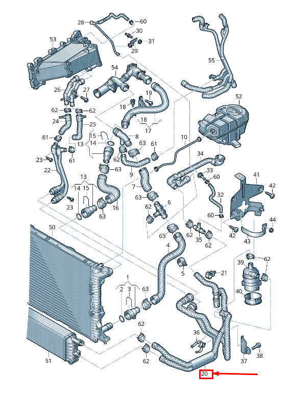 new audi a6 avan c7 coolant hose with quick release coupling 4g0145919ac