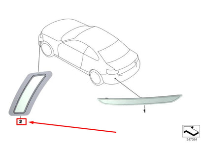 NEW BMW 2 COUPE F22, F87 RIGHT BUMPER REFLECTOR 63147854192 7854192 ORIGINAL