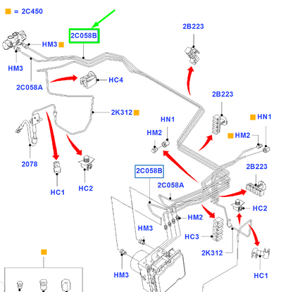 new ford transit mk3 front brake pipe assy 6c11-2c058-gb 1478841 original