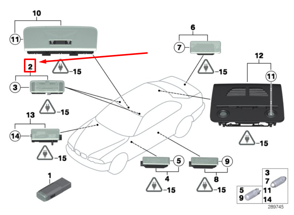 new bmw 5 e60 interior sun visor light 63316962011 6962011 original