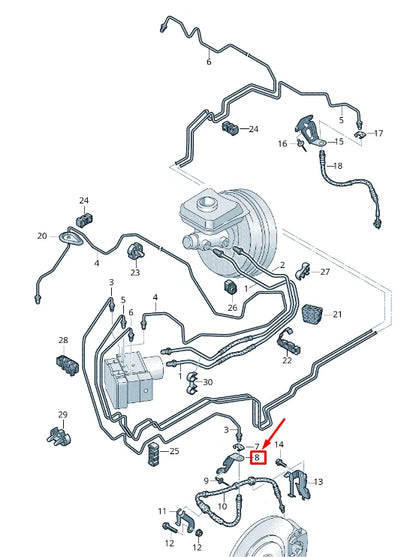 NEW VW TOUAREG CR FRONT LEFT BRAKE HOSE RETAINER 4M0611845N