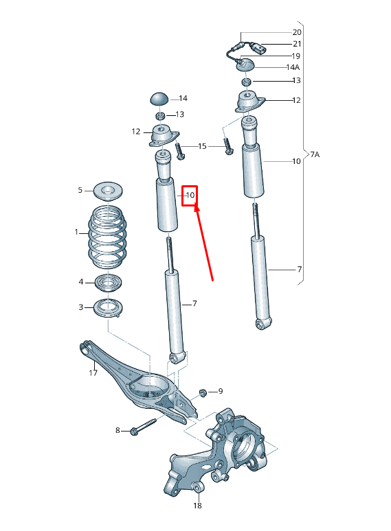 new audi a3 sportback 8v rear shock absorber stop buffer 5q0511358d original